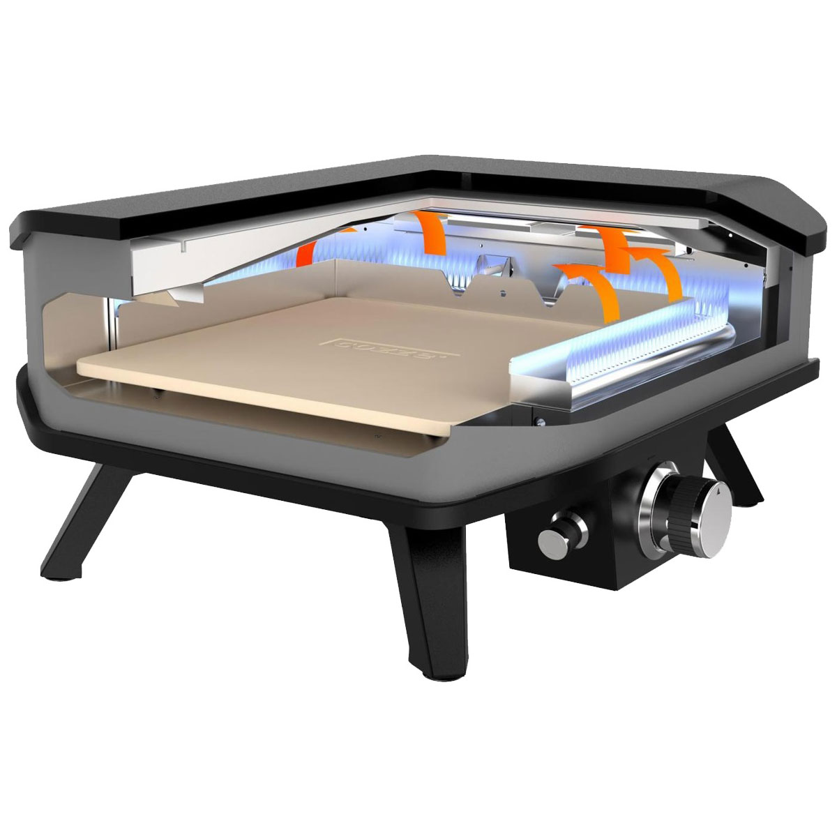 COZZE Pizzaofen Gas mit Thermometer und Pizzastein Bild 6