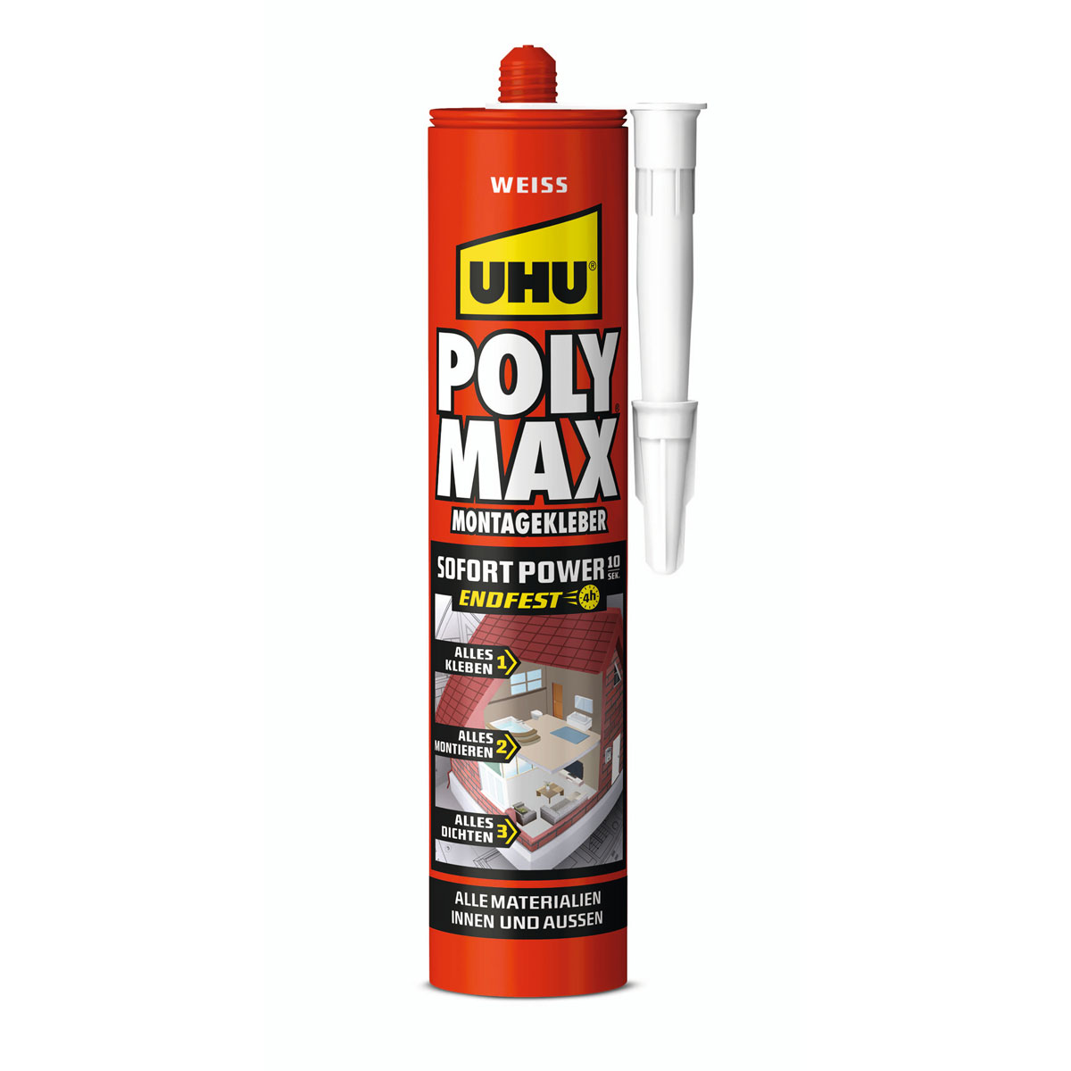 UHU  Montagekleber Poly Max Sofort Power weiss 425 g Bild 1