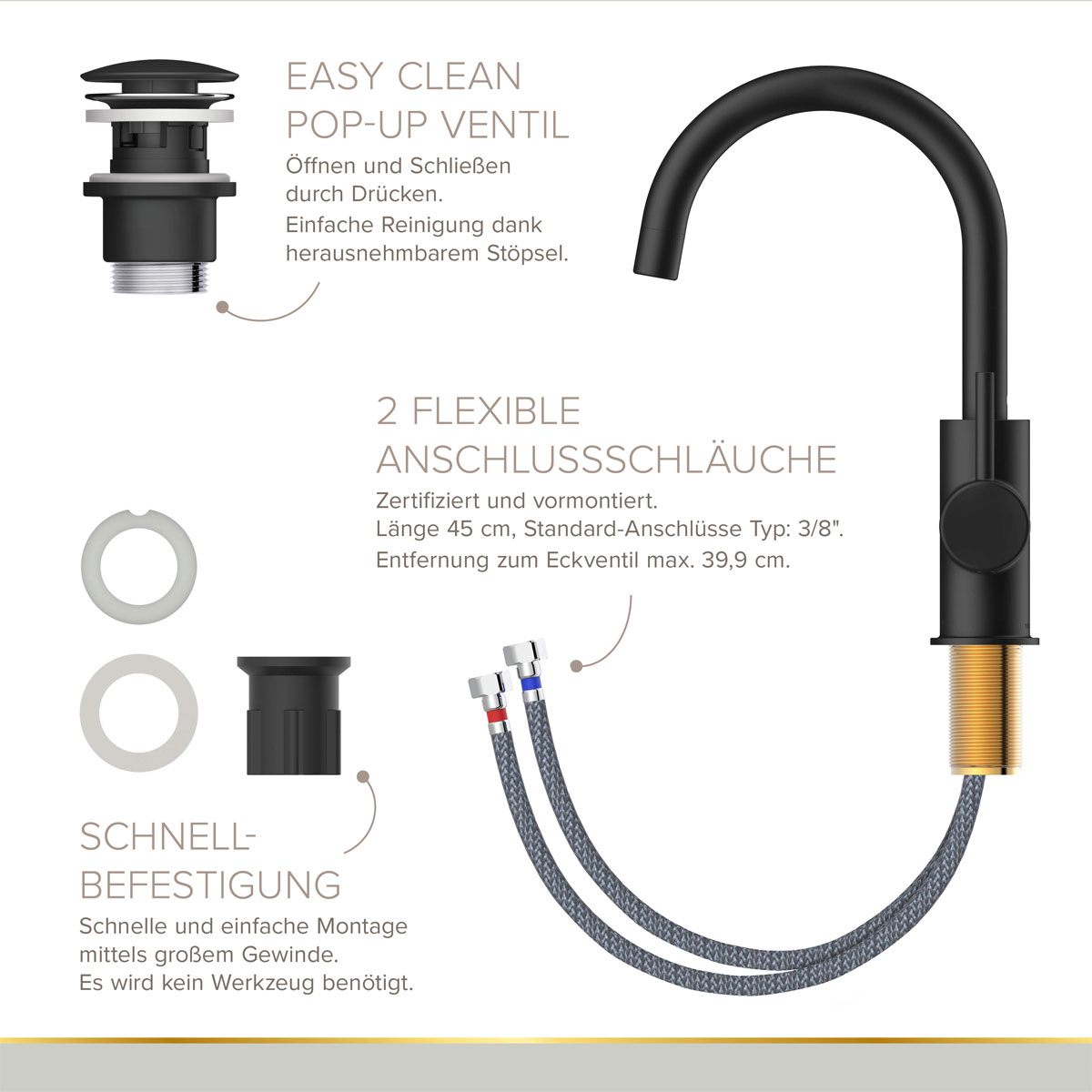 LENZ Waschtischarmatur Moana Easy-Clean Matt Bild 5