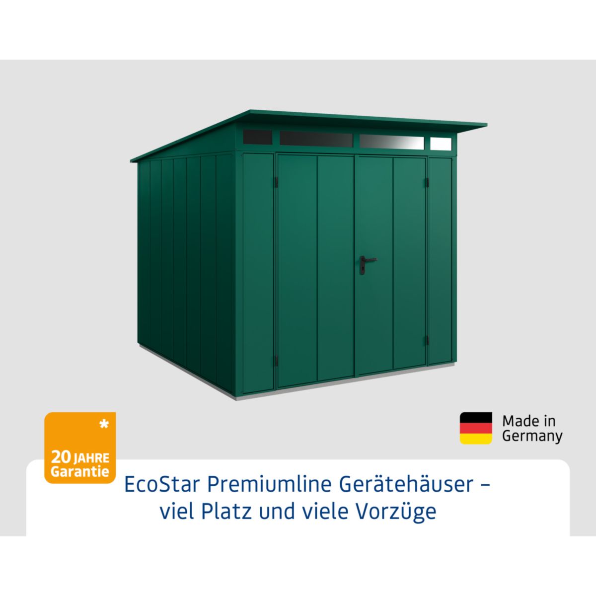 EcoStar  Gerätehaus Elegant-PTyp 2RAL6005 2 flg Bild 2