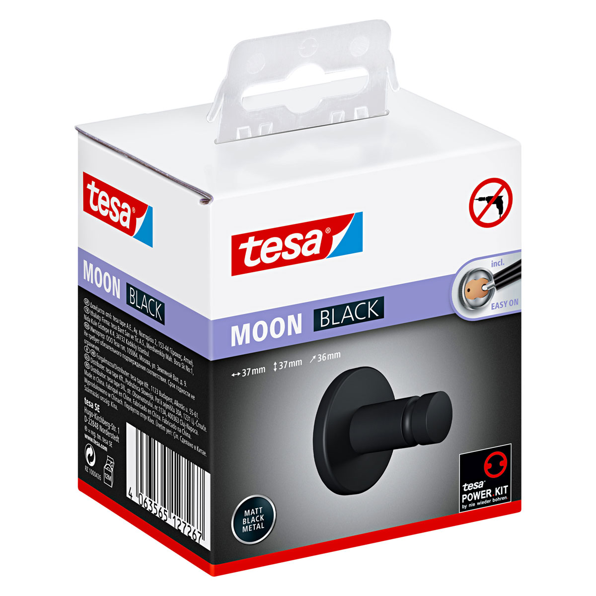 Tesa Handtuchhaken Moon mattschwarz Bild 5