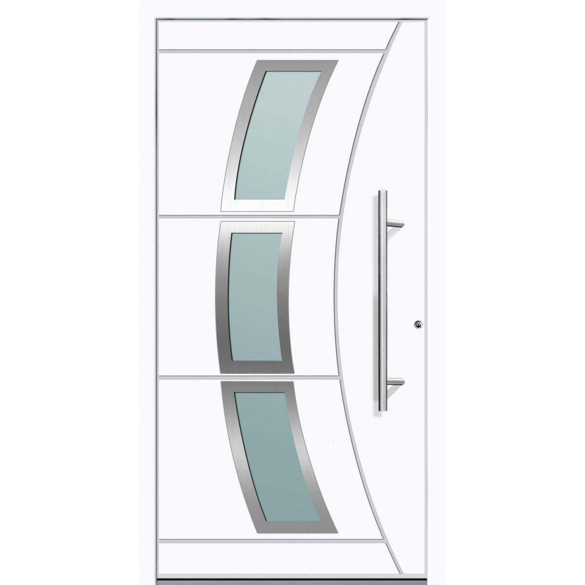 Aluminium Sicherheits-Haustür Venedig Superior 60 mm weiß 100 x 210 cm Anschlag rechts inkl Griffset