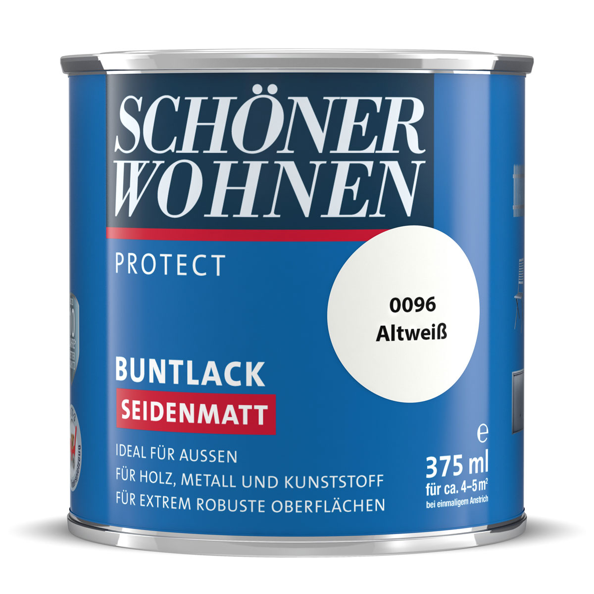 Schöner Wohnen Farbe Buntlack Protect altweiß seidenmatt 375 ml