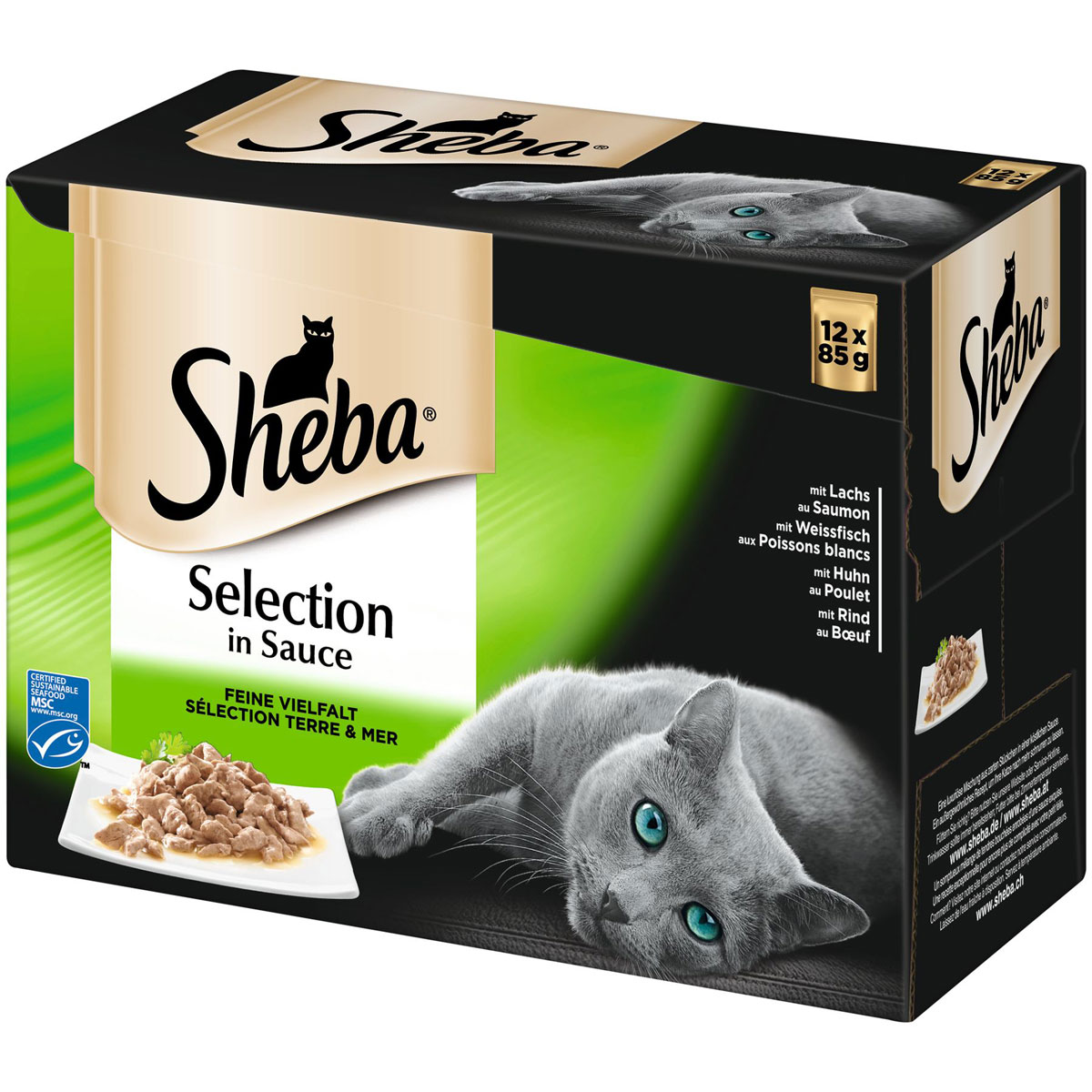 Sheba Portionsbeutel Feine Vielfalt in Sauce 12 x 85g im Multipack
