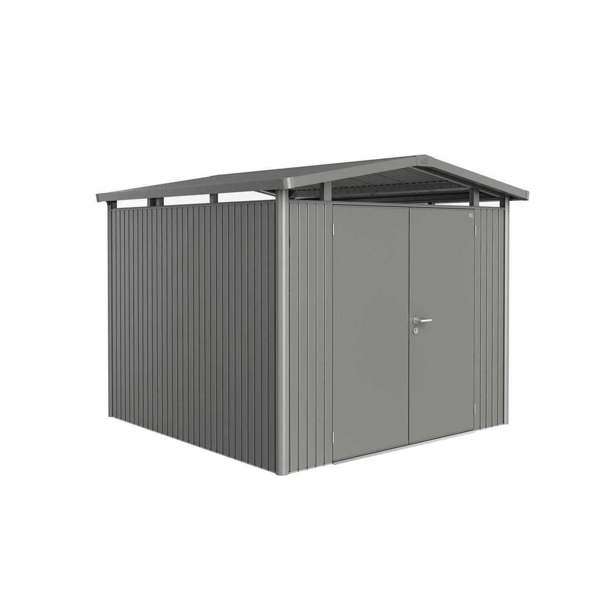 Biohort Gerätehaus Panorama Größe P4 quarzgrau- metallic mit Doppeltür