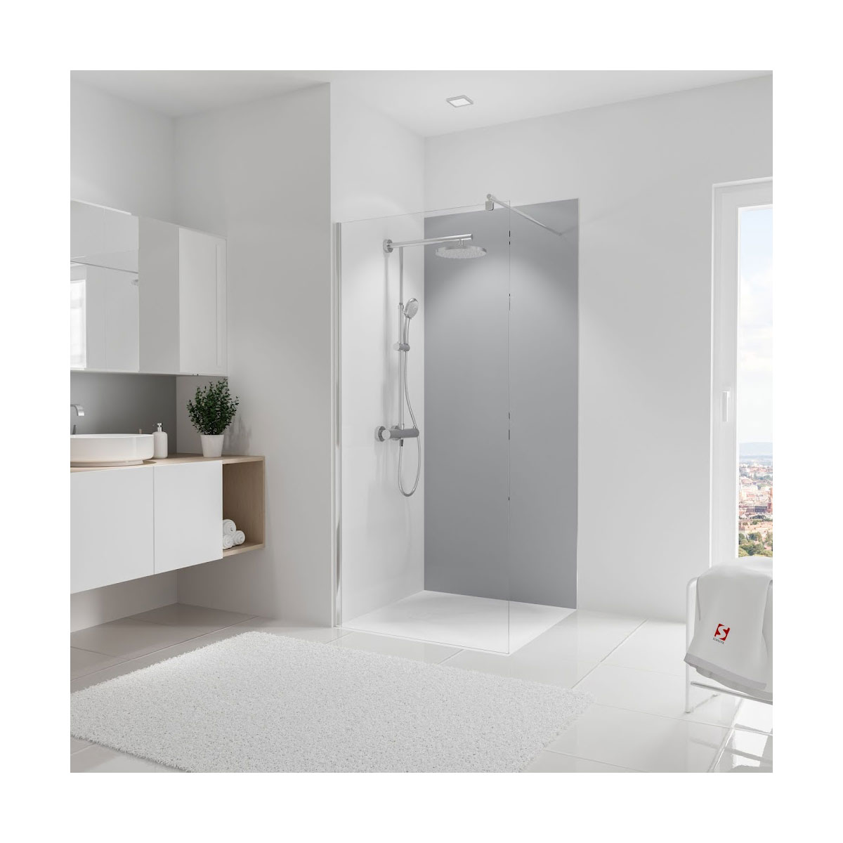 Schulte Duschrückwand DecoDesign 210 x 90 cm hellgrau Bild 1