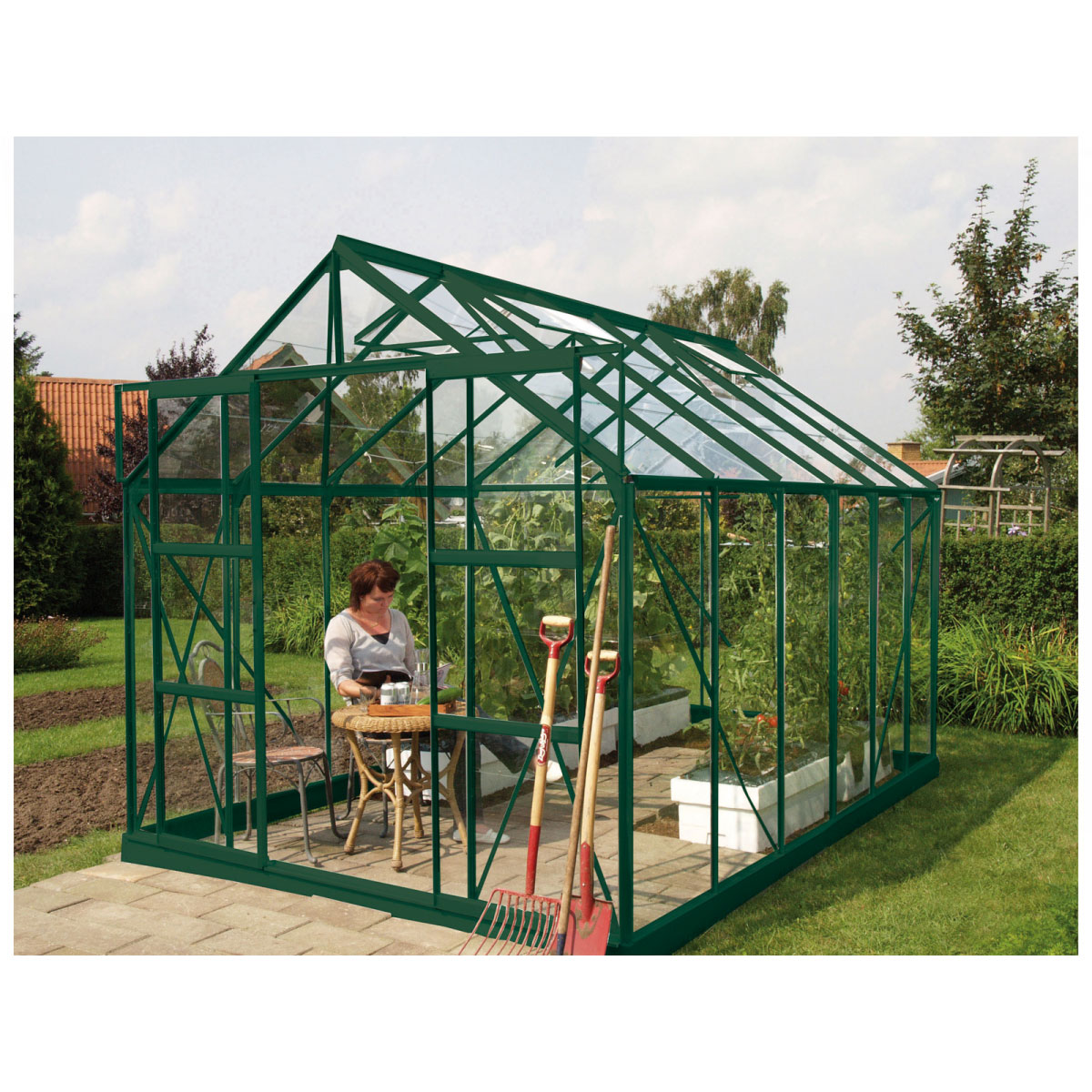 Vitavia Gewächshaus Mars 9900 9,9m² 3 mm Einscheibensicherheitsglas grün Bild 1