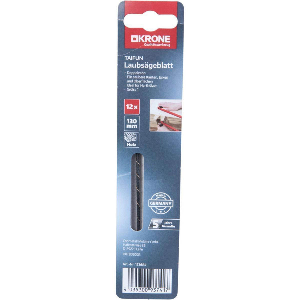 Krone Laubsägeblatt Taifun für Holz Nr 1