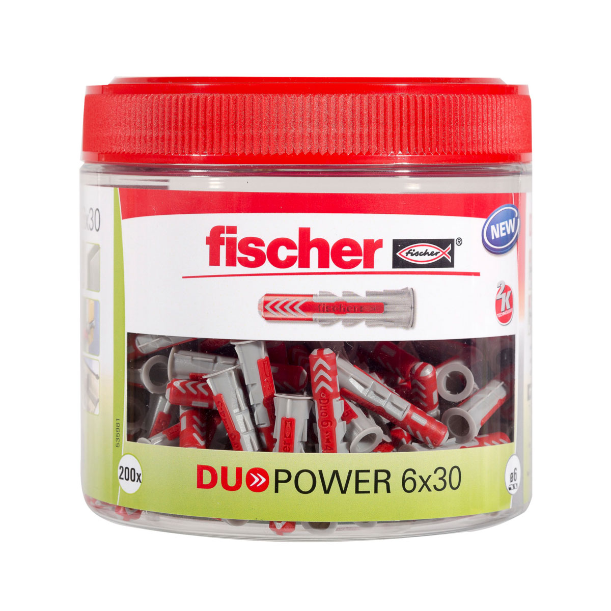 Fischer Dübel DuoPower 6 x 30 mm in Runddose 202 Stück