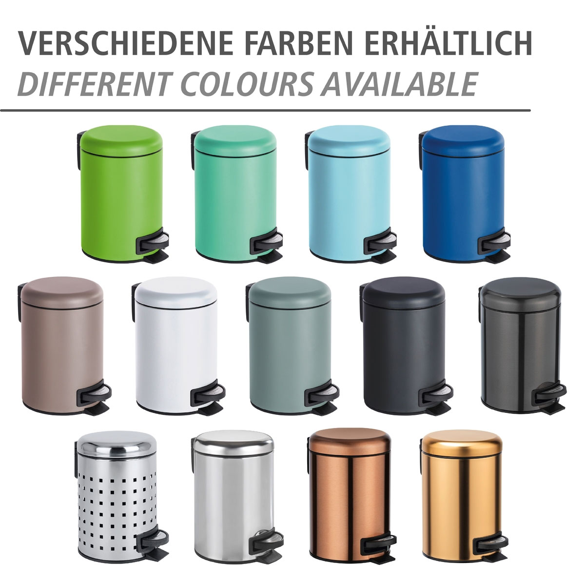 Wenko Kosmetik Treteimer Leman grau 3 L Bild 5