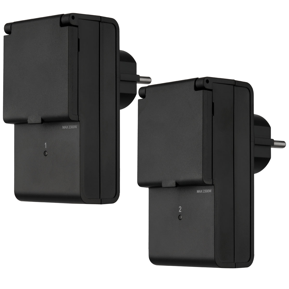 REV Ritter Funkschalt-Set außen IP44 Standard mit Fernbedienung 2+1 schwarz Bild 2