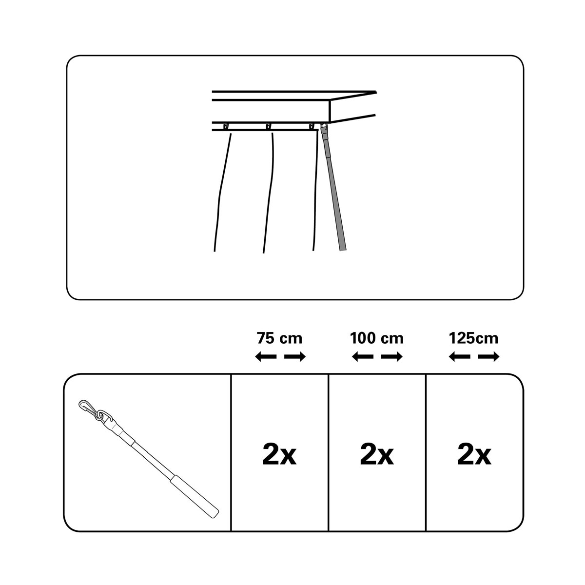 Gardinia  Schleuderstab 125 cm Metall weiß Bild 2