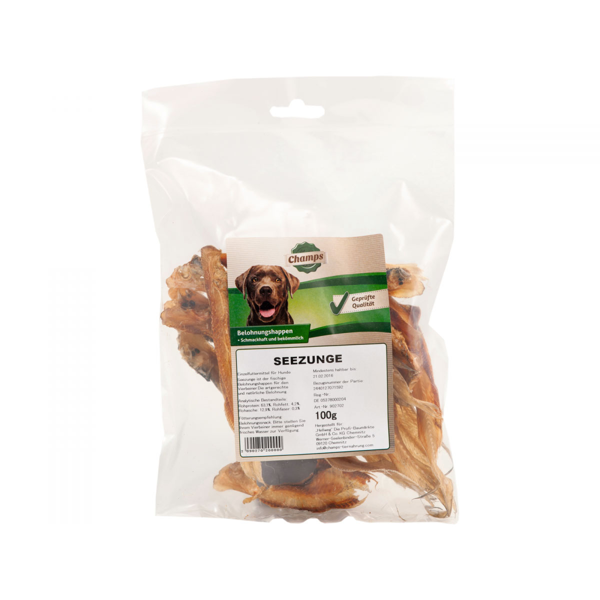 Champs Hundesnack Seezunge 100 g