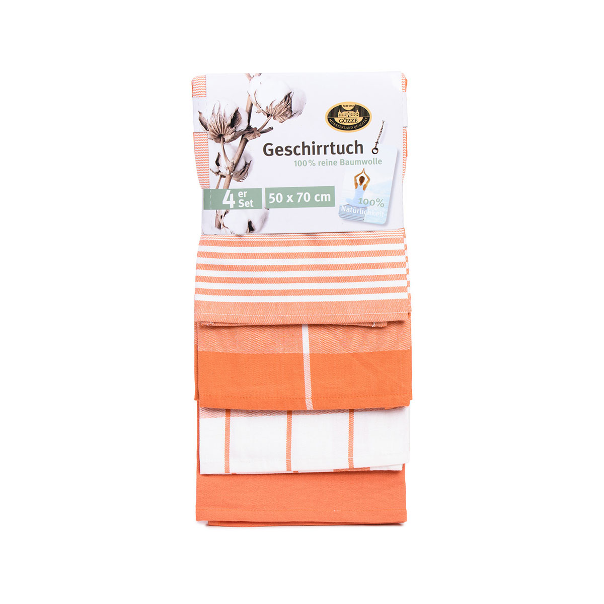 Gözze Geschirrtücher 100% Baumwolle 4er Pack 50x70cm terra