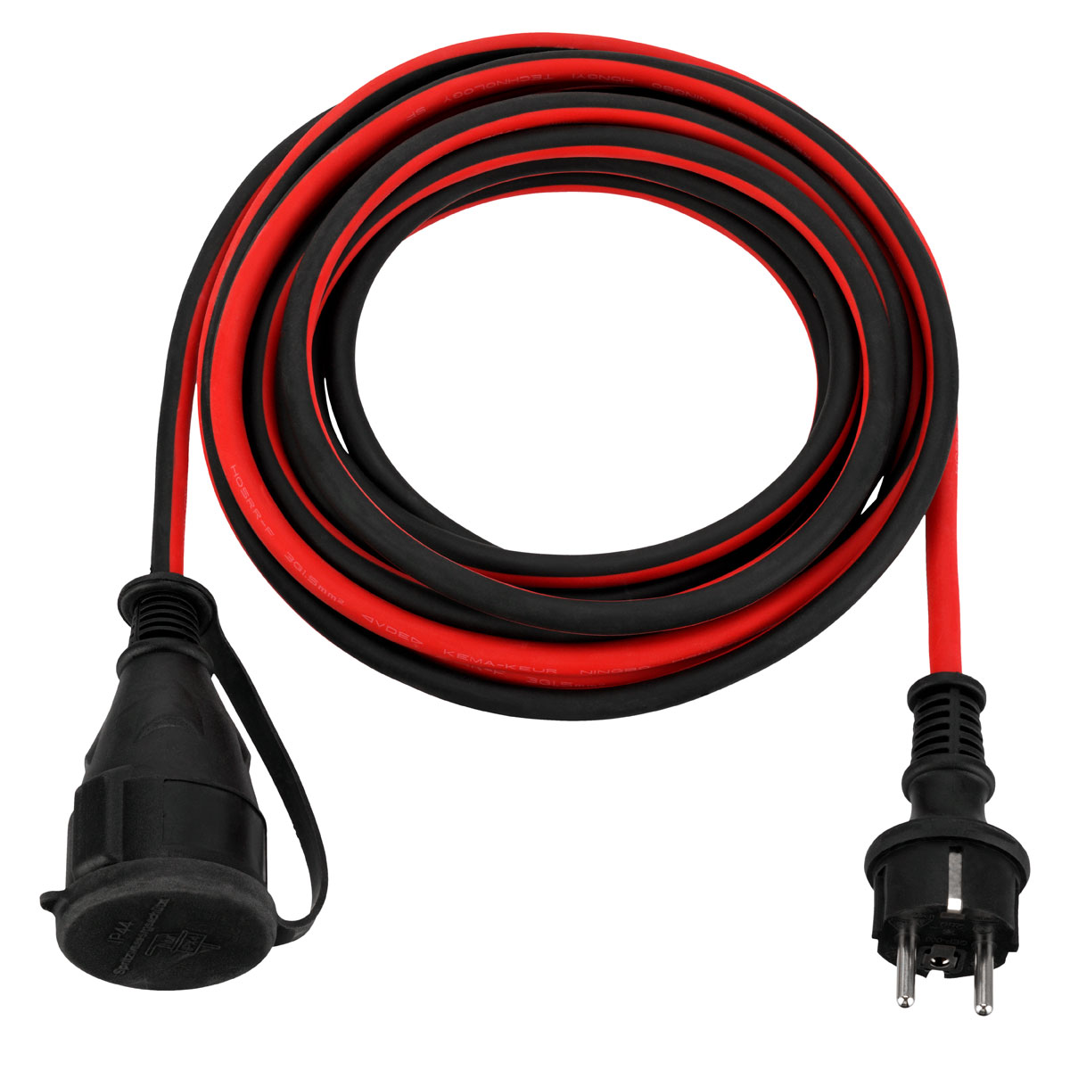 REV Ritter Verlängerung Safeline Gummi Schutzk. H05RR-F 3G1,5² 5m rot-schwarz