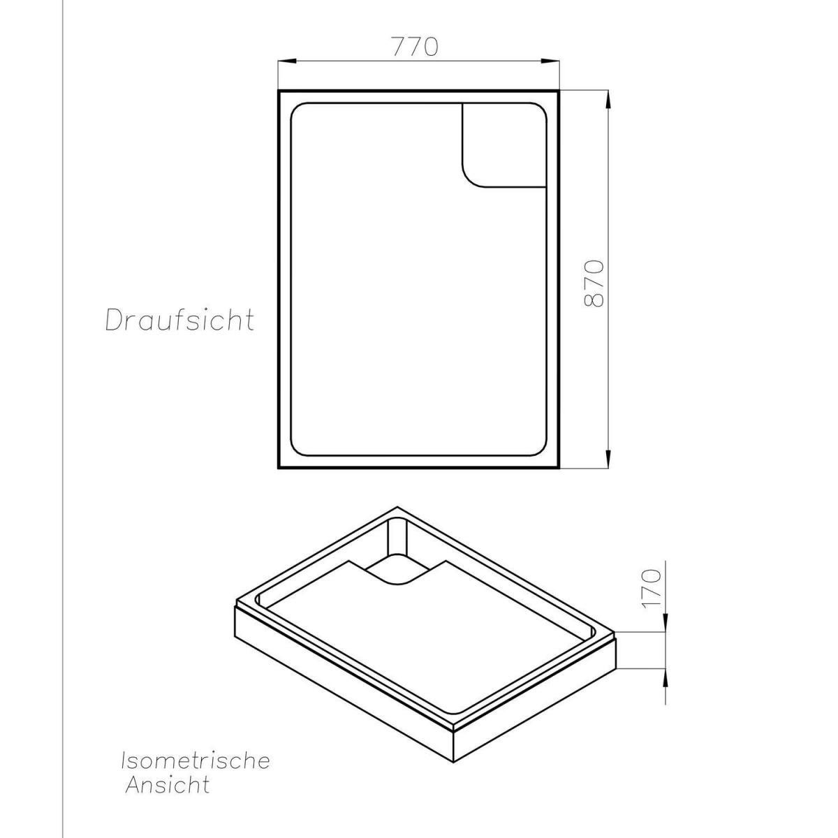 Ottofond Wannenträger zu Samos 90 x 80 cm Bild 2