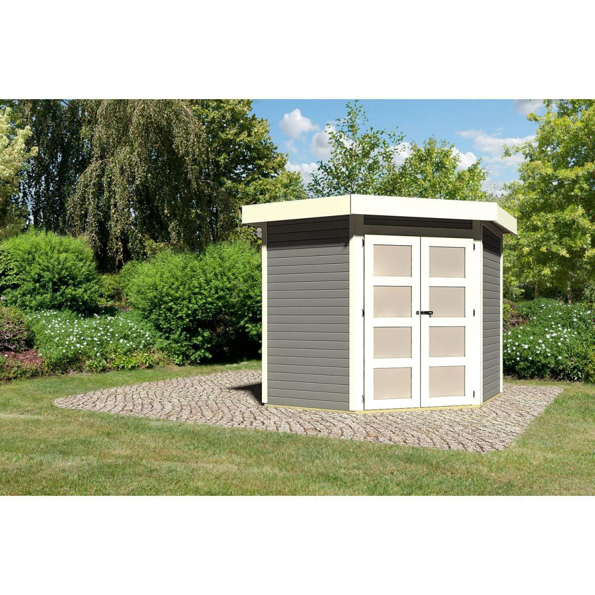 Karibu Gartenhaus Goldendorf 3 19 mm 213 x 217 x 218 cm grau Bild 2