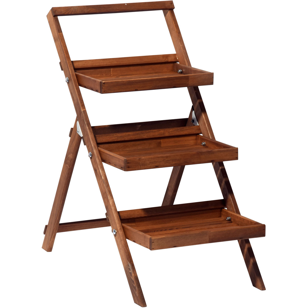 dobar Blumentreppe klappbar 50 x 102 x 46 cm braun Bild 3