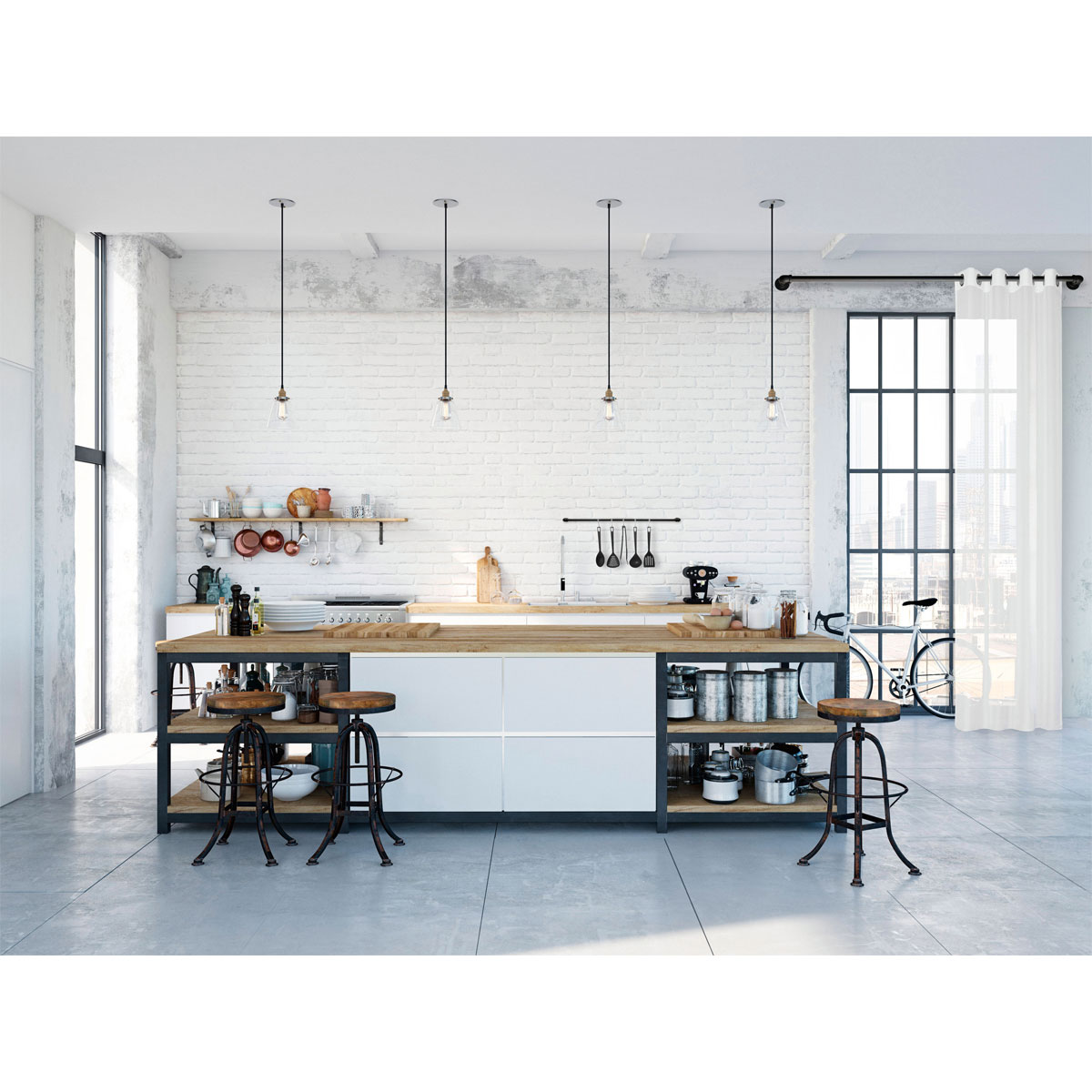 Gardinia Gardinenstange Industrial Home schwarz 1,6 m Bild 12