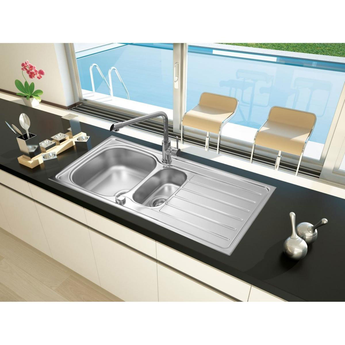 Respekta Dallas Edelstahlspüle DALLAS100X50 100 x 50 cm Bild 2