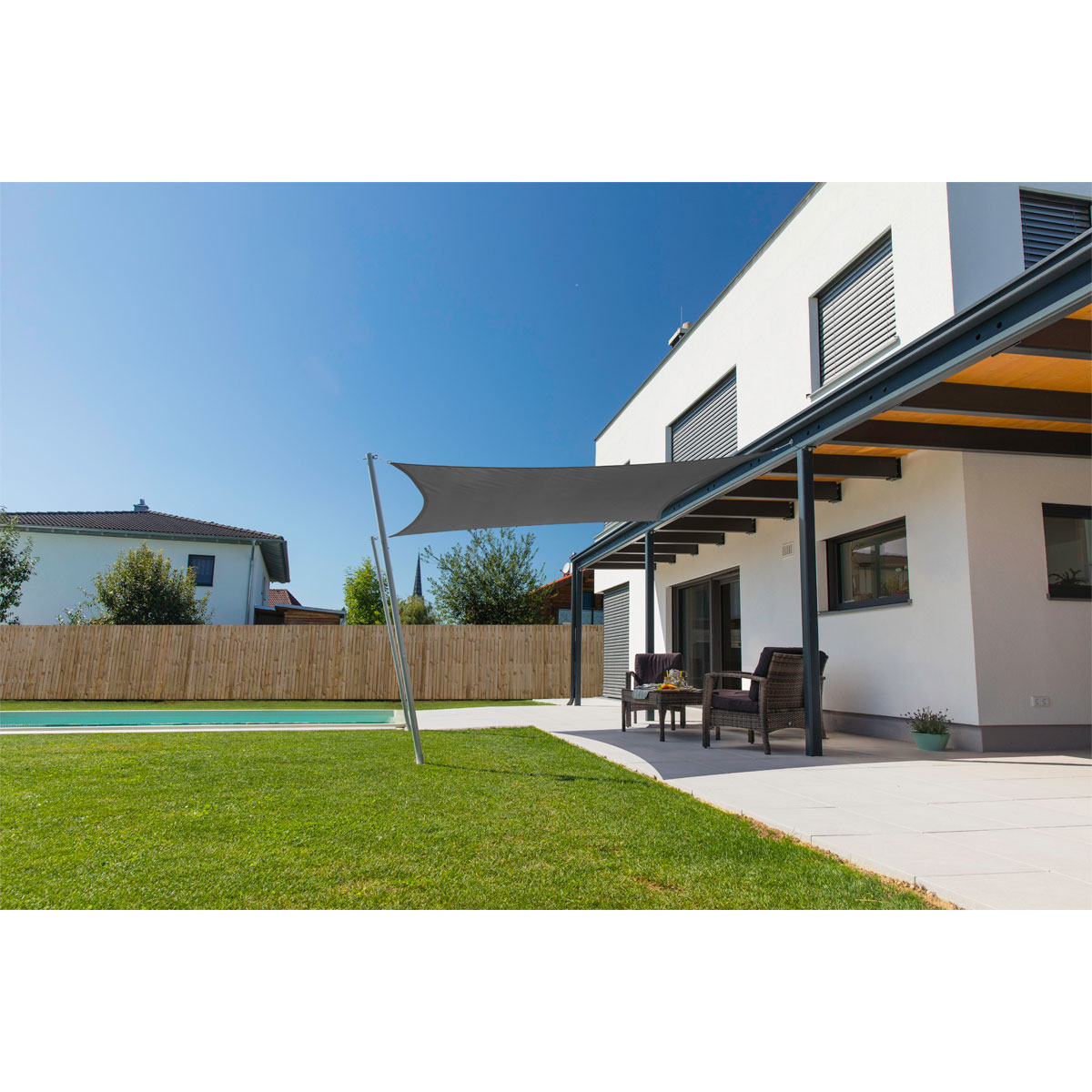 Viereck-Segel Cannes 3 x 3 m anthrazit Bild 1