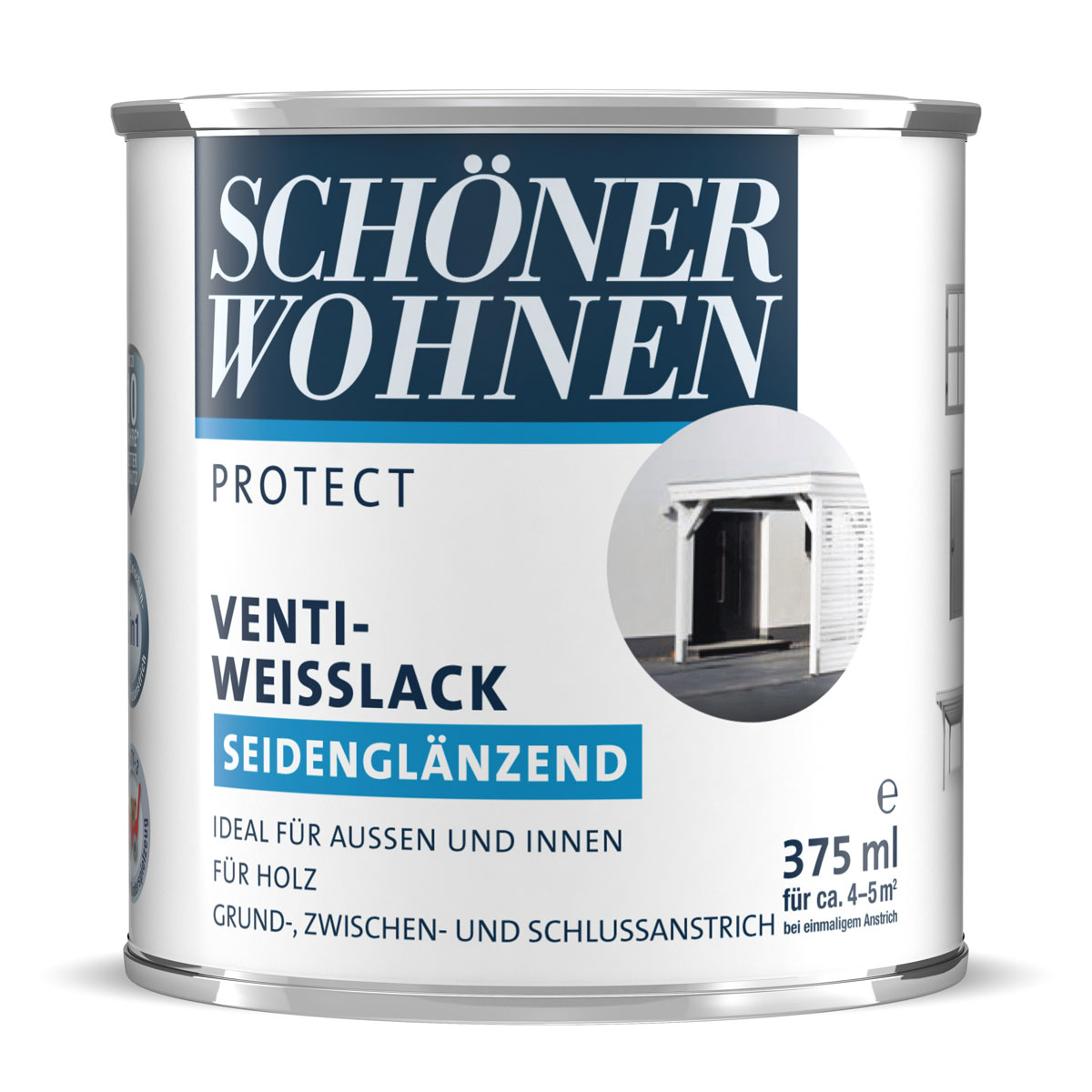 Schöner Wohnen Farbe Venti-Weißlack Protect seidenglänzend 375 ml