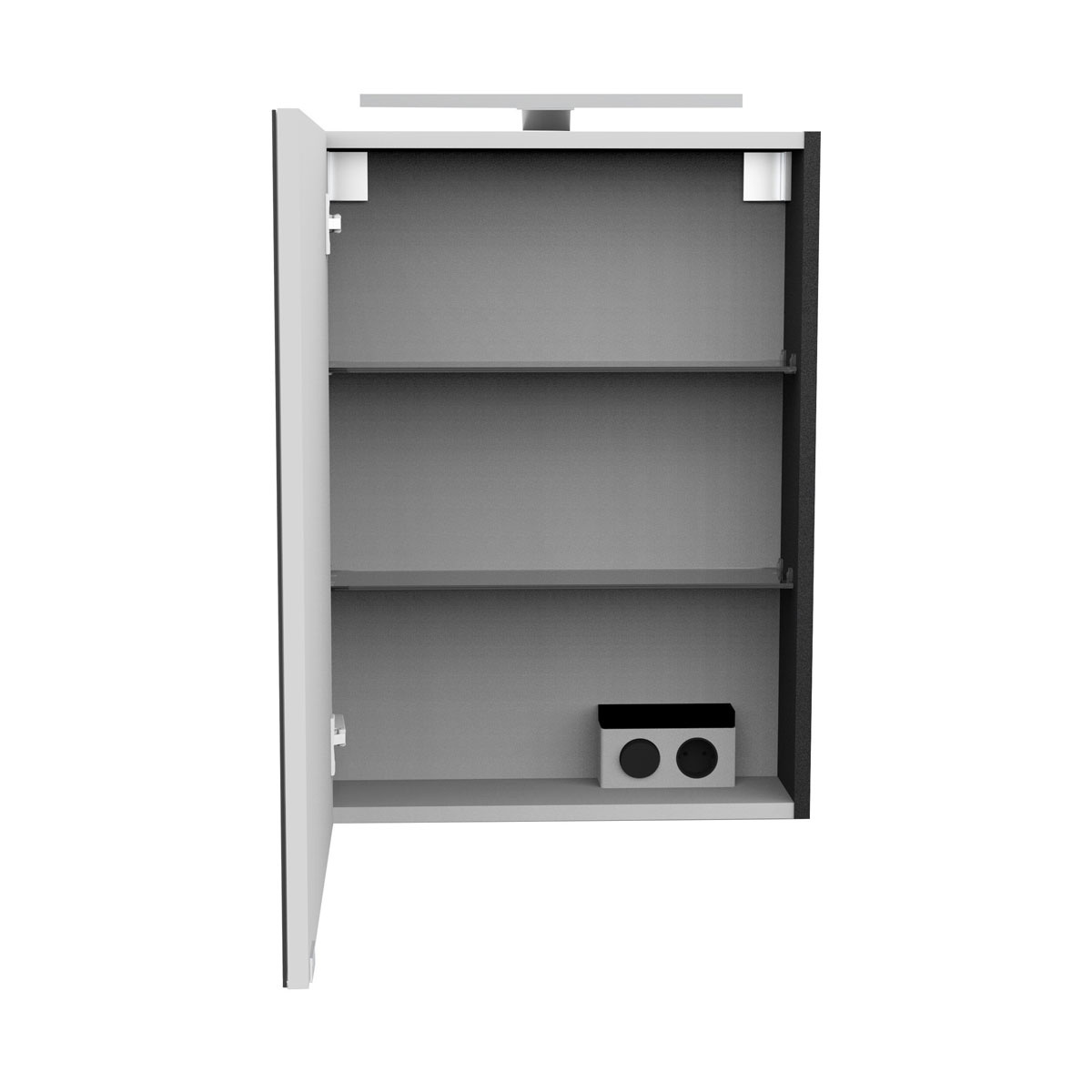 Fackelmann  Gäste-WC Spiegelschrank links SBC 500 x 680 x 153 mm anthrazit Bild 2
