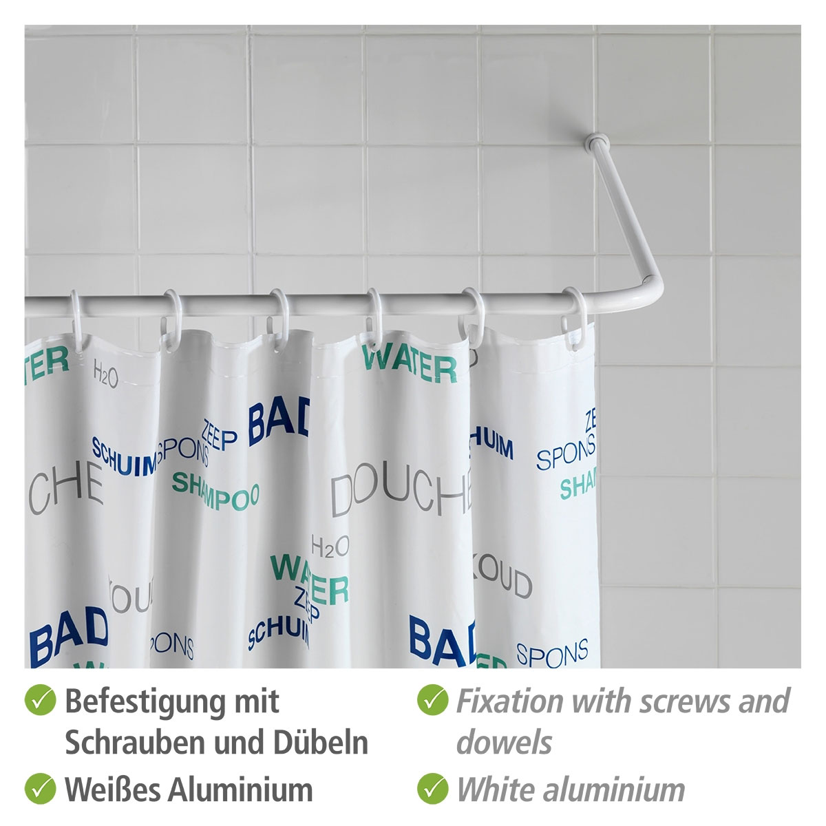 Wenko  Winkelstange Universal Weiß 20 mm Bild 3