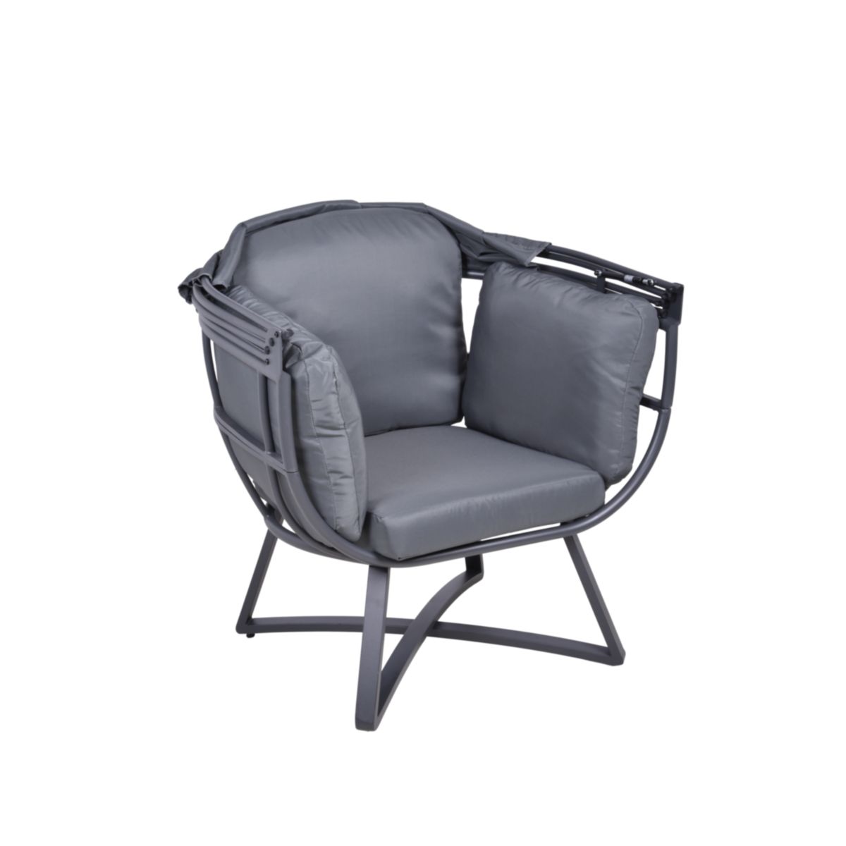 Garden Pleasure Relaxsessel DELOS Stahl, Polyester, anthrazit Bild 2