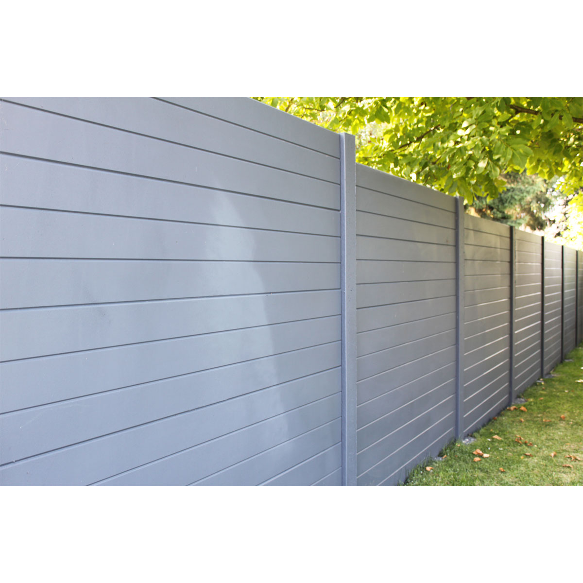 Beckers Betonzaun Standard S Prestigeglatt Motiv eins. 200x38,5x3,5 cm grau Bild 1