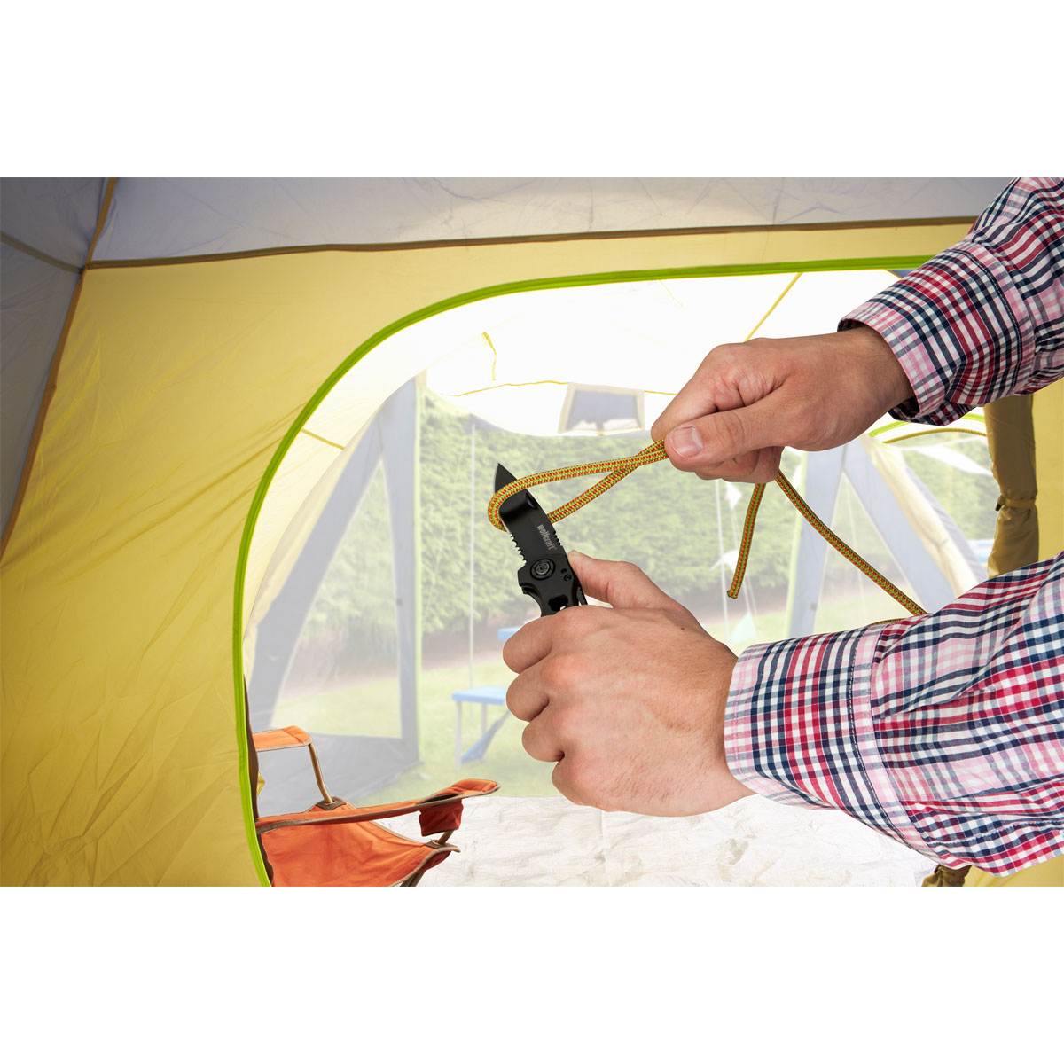 Wolfcraft  Freizeitmesser mit klappbarer gezahnter Klinge Bild 3