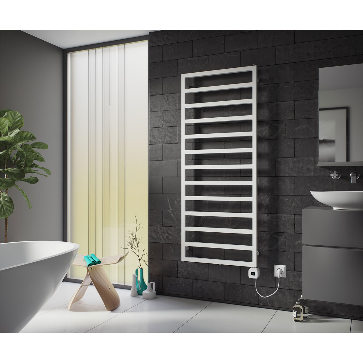 Ximax  Elektrischer Handtuchwärmer Pure 1470 x 600 mm 300 Watt Typ 7 Weiß