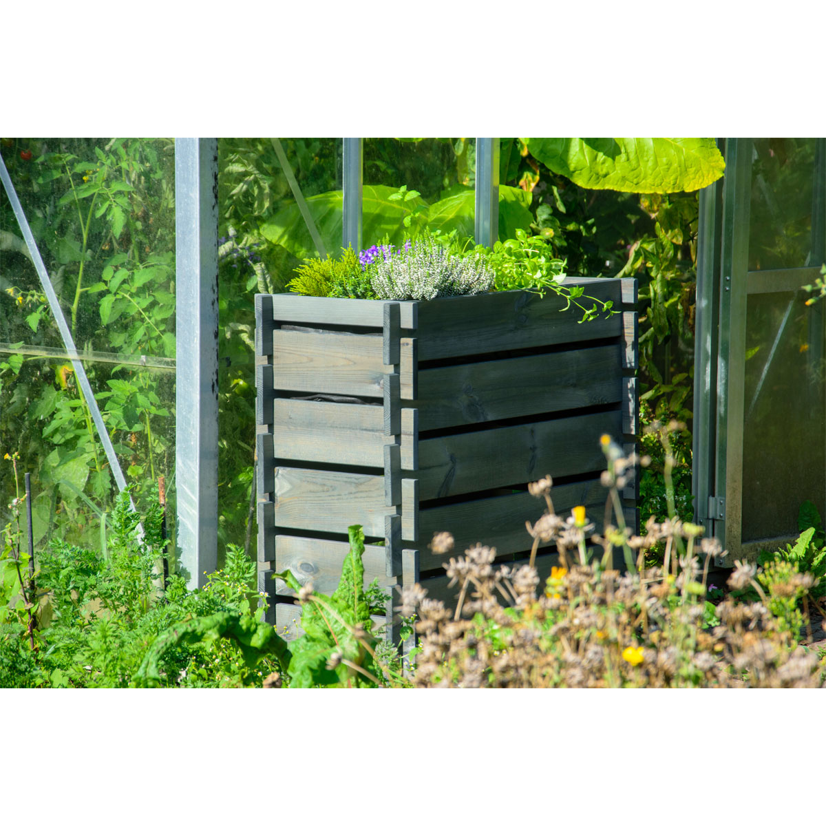 dobar Hochbeet mit Stecksystem 79 x 79 x 37 cm grau Bild 7