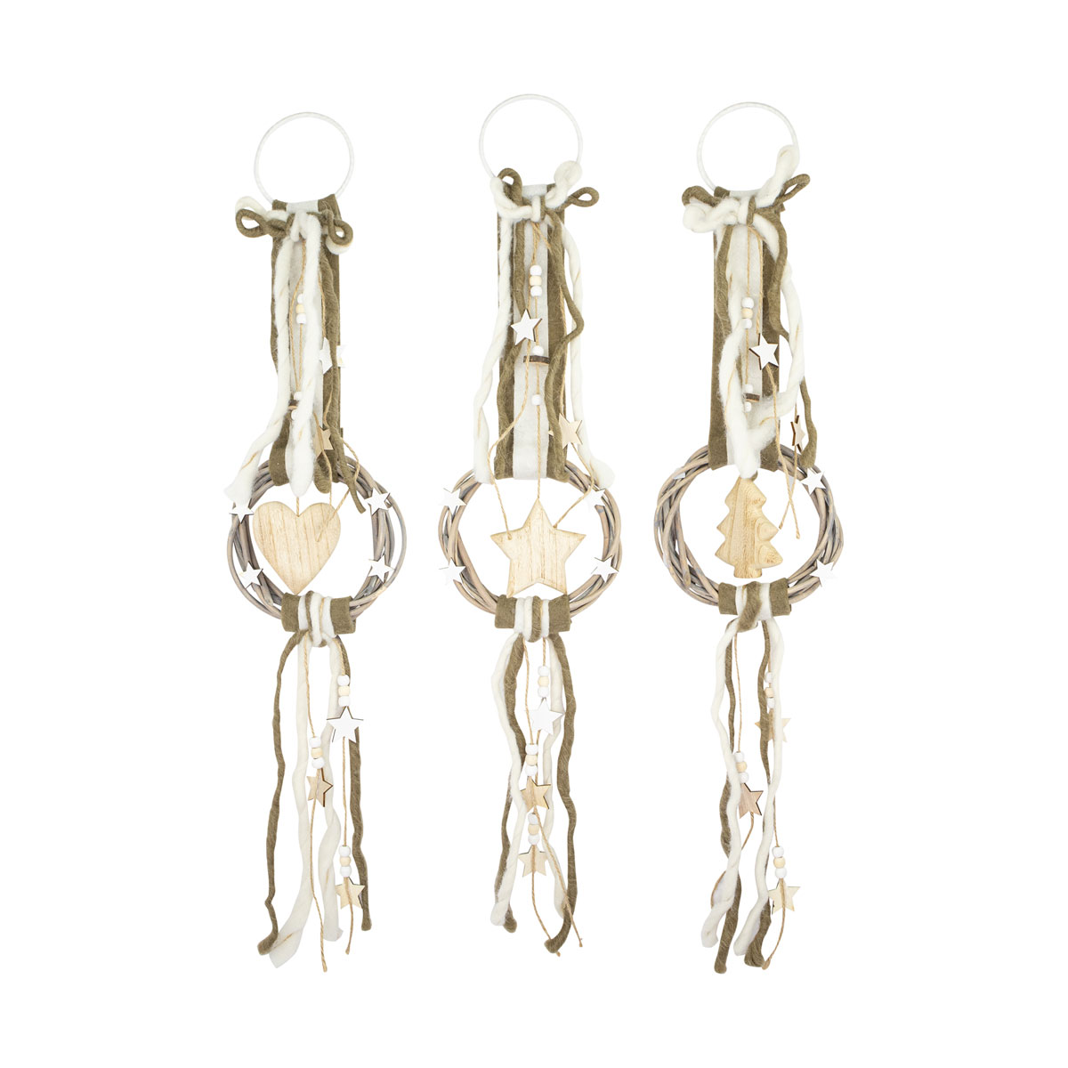 Dekoanhänger Kranz natur sortiert Holz/Stoff 15 x 3 x 70 cm Bild 1