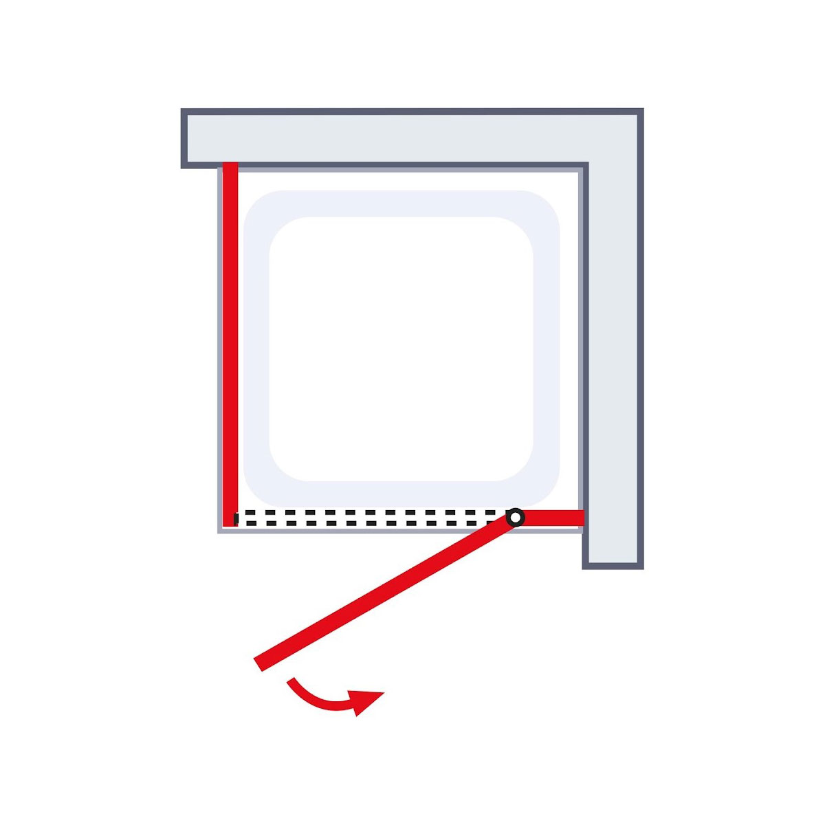 Schulte Drehtür MasterClass inkl Seitenwand Montage auf Fliesen rechts Bild 7