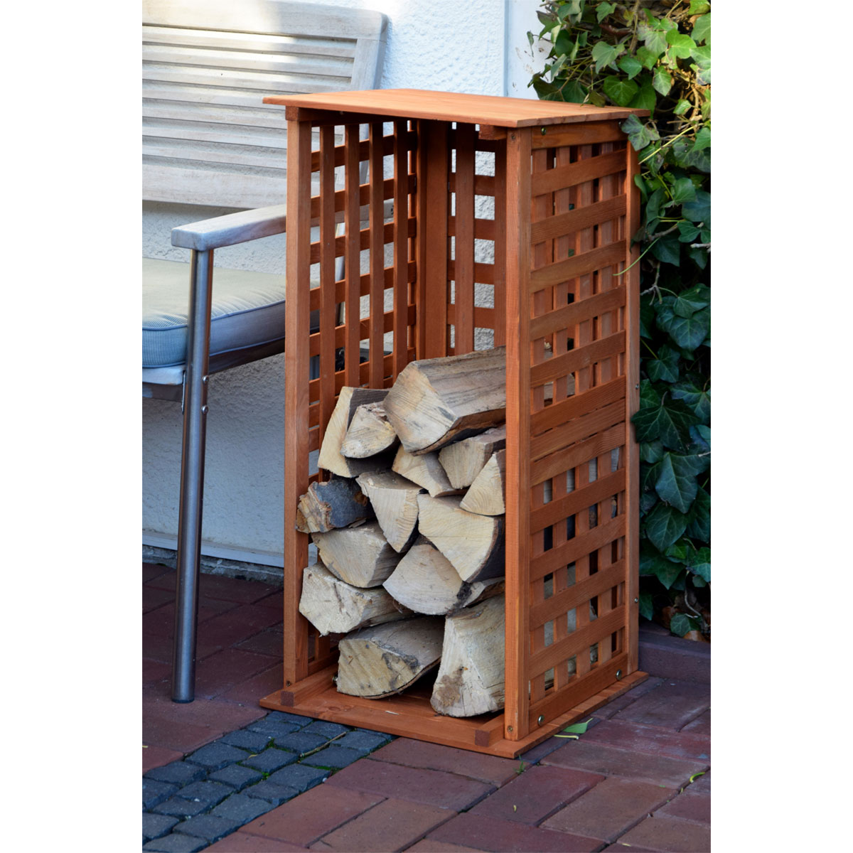 dobar Kaminholzregal braun 39 x 85 x 39 cm Bild 7