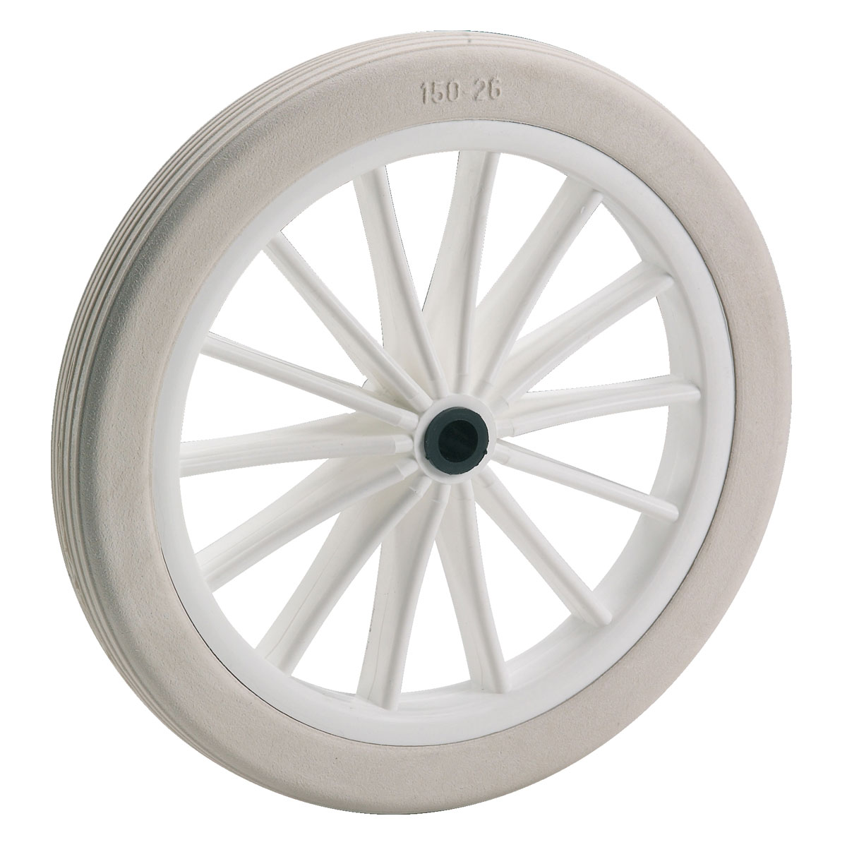 Dörner + Helmer Ersatzrad mit Kunststoff-Speichenfelge und Gleitlager 185 x 24 mm weiß