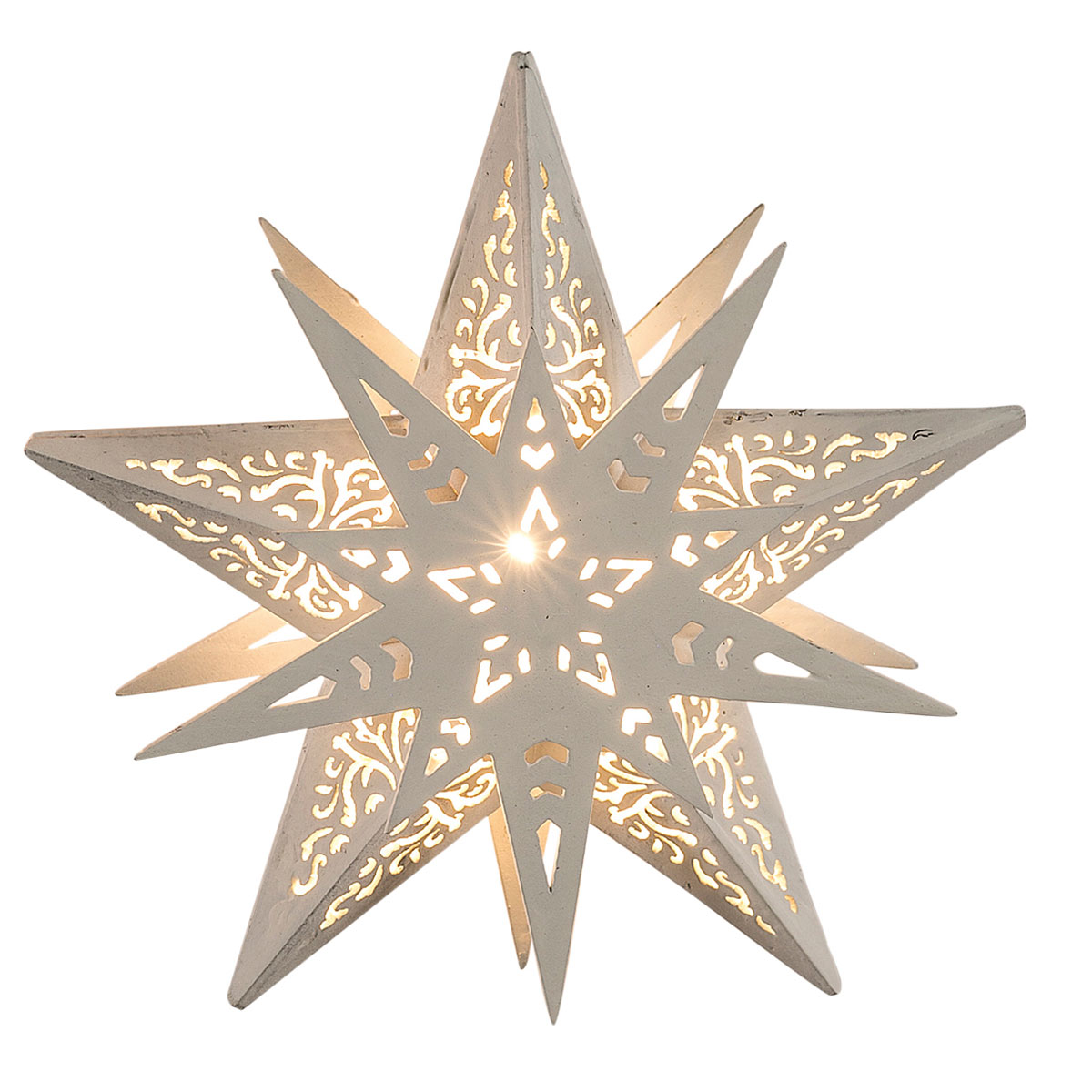 LED-Dekostern mit Fenstersaugnapf weiss