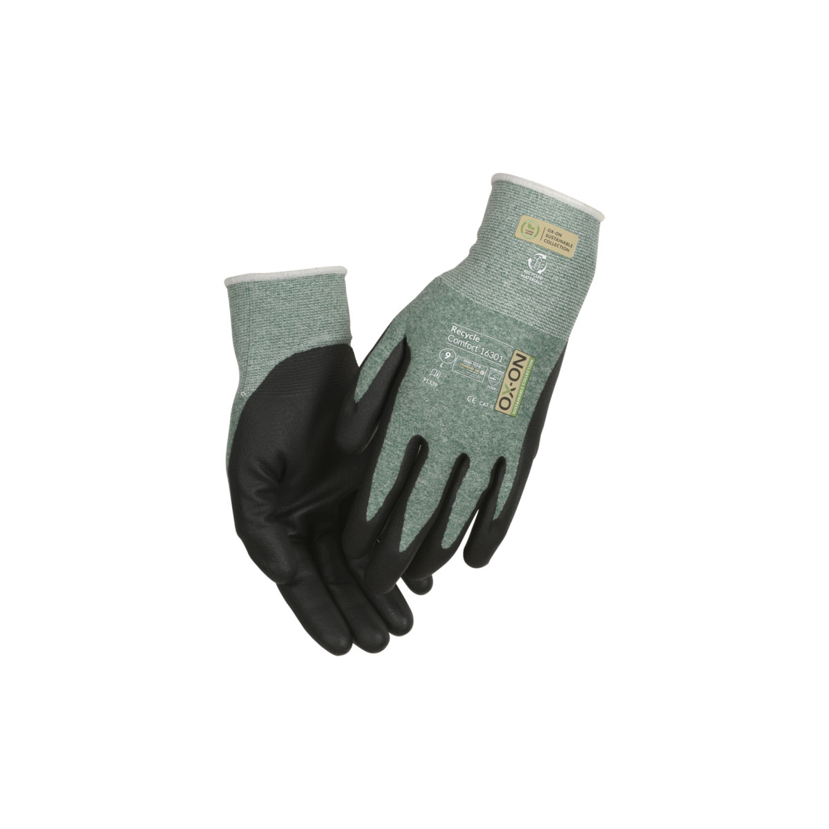 Arbeitshandschuh Recycle Comfort 16301 grau-grün Bild 2