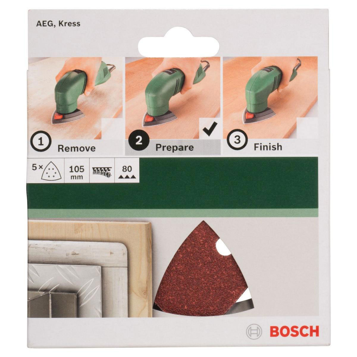 Bosch  DIY Deltablatt 10,5 cm G80 Klett 5 Stück Bild 2