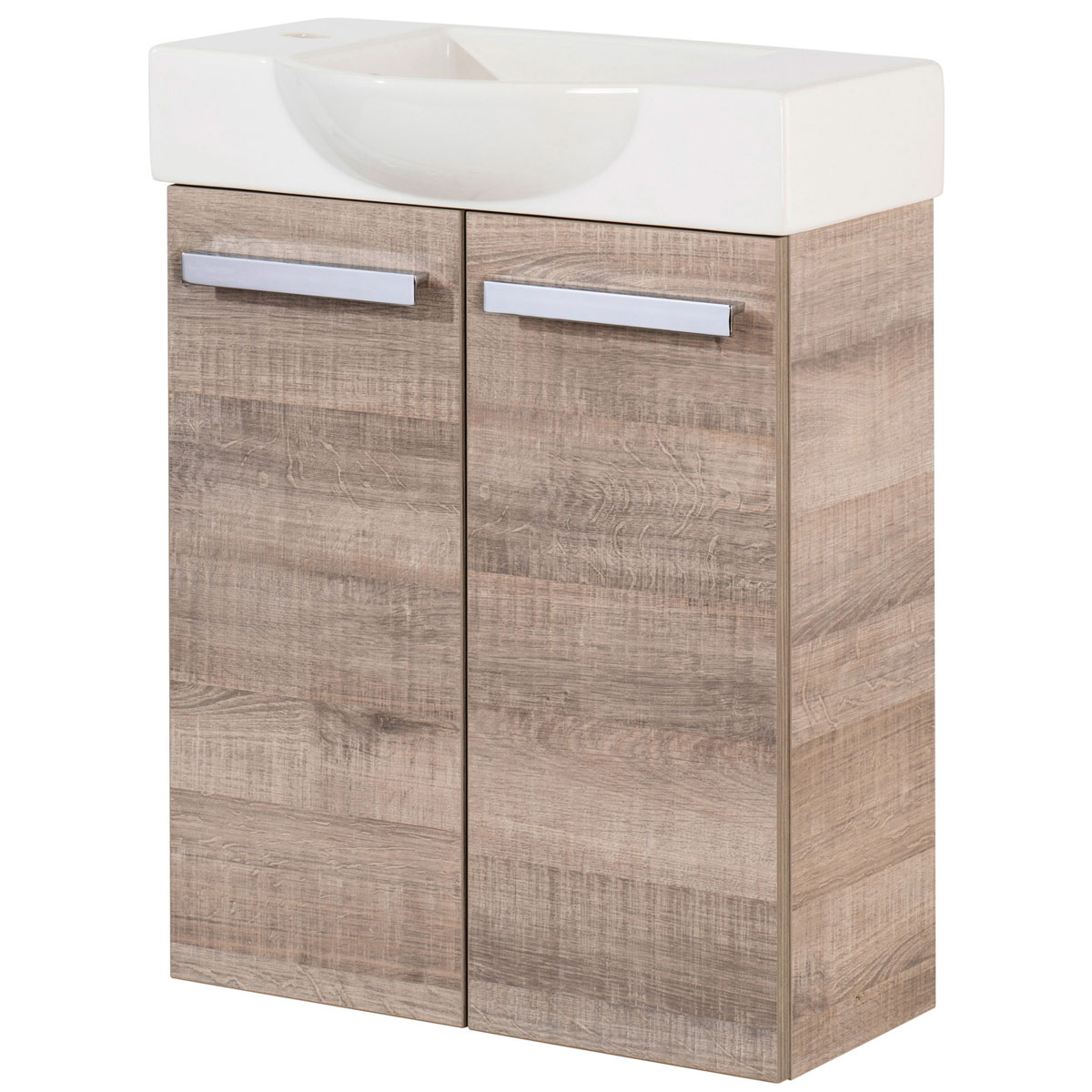 Fackelmann  Gäste-WC Waschtischunterschrank SBC 520 x 600 x 243 mm Graueiche Bild 2