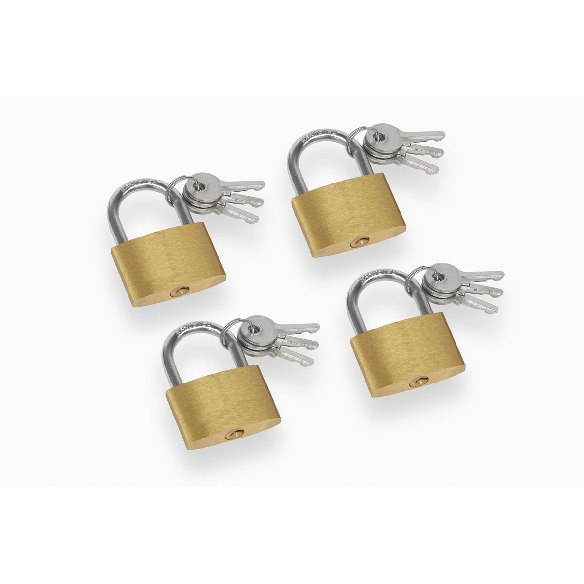 Vorhängeschloss-Set Messing 4-teilig