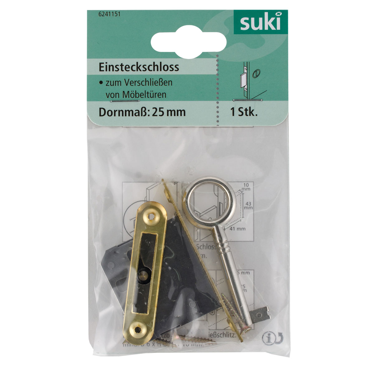 Suki Einsteckschloss gleichschließend 25 x 40 x 40 mm Bild 1