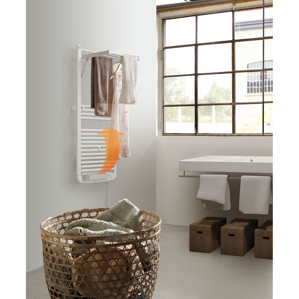 Ximax  Elektrischer Handtuchwärmer Bianca-Dry 1196 x 500 mm 500+1000 Watt inkl Konvektor Weiß Bild 1