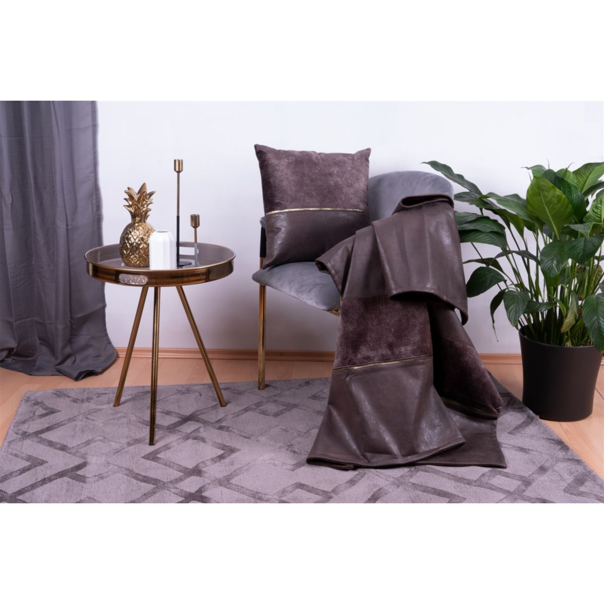 Dekokissen & Decke Picco 125 2er-Set Grau / Braun Bild 5