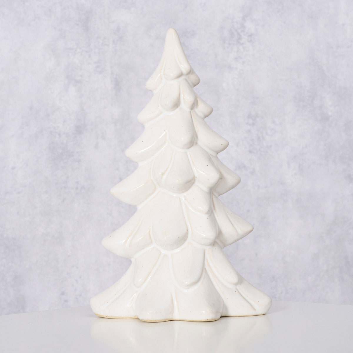 Dekoaufsteller Cristo Weihnachtsbaum 12 x 9 x 20 cm cremeweiss Keramik Bild 3