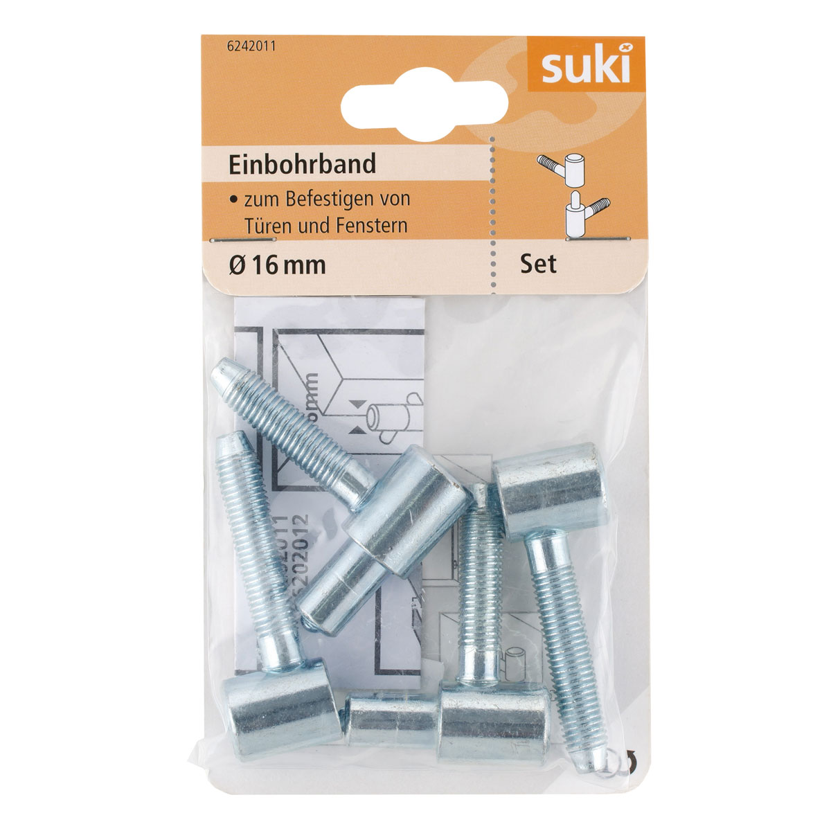 Suki Einbohrband Stahl Durchmesser 1,6x Durchmesser 0,83 x 4,5 cm verzinkt 2 Stück Bild 1
