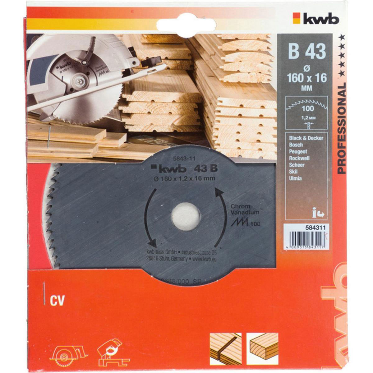 kwb  Profilholz-Kreissägeblätter für Handkreissägen Durchmesser 160 x 16 mm Bild 2