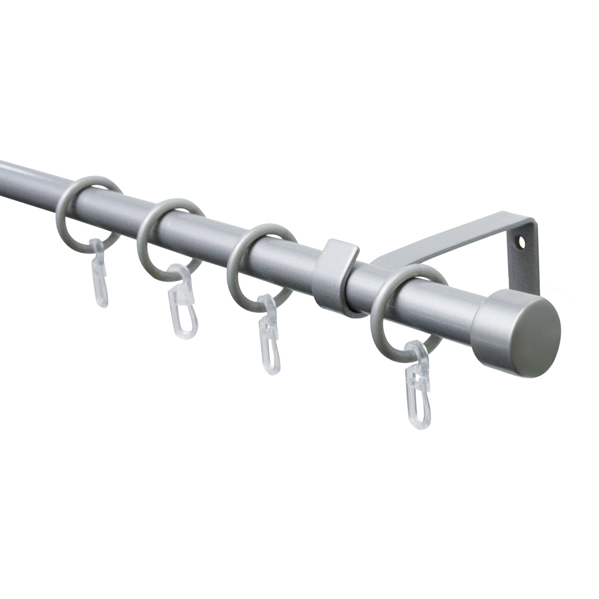 Gardinia Komplette Gardinenstange Durchmesser 16/13 cm ausziehbar silber