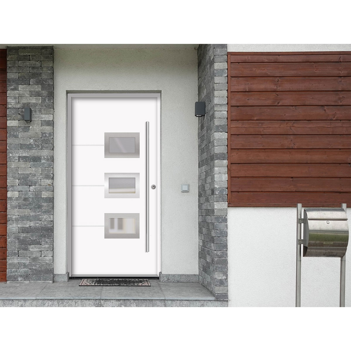 SplenDoor  Premium-Haustür Passivedoor Bergen RC2 energiesparend einbruchsicher weiss 100 x 210 cm rechts Bild 2